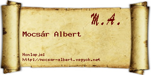 Mocsár Albert névjegykártya