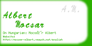 albert mocsar business card